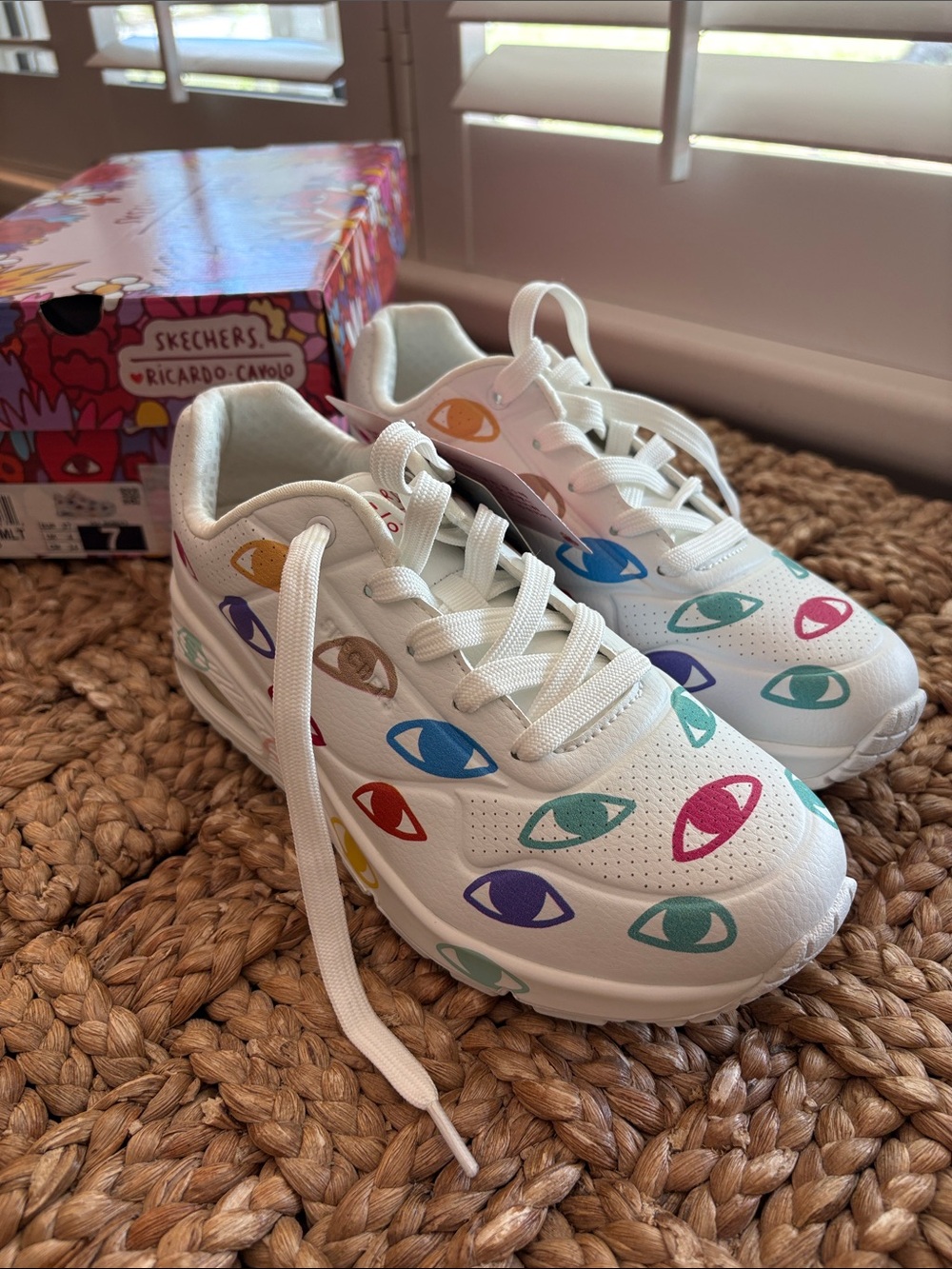 Sketchers x Ricardo Cavolo Uno-Many Eyes White Multi Women’s Sneakers